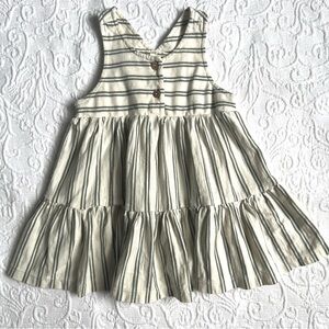 6-12M🤍 Rylee + Cru Baby Striped Tank Dress Sage Green and Tan